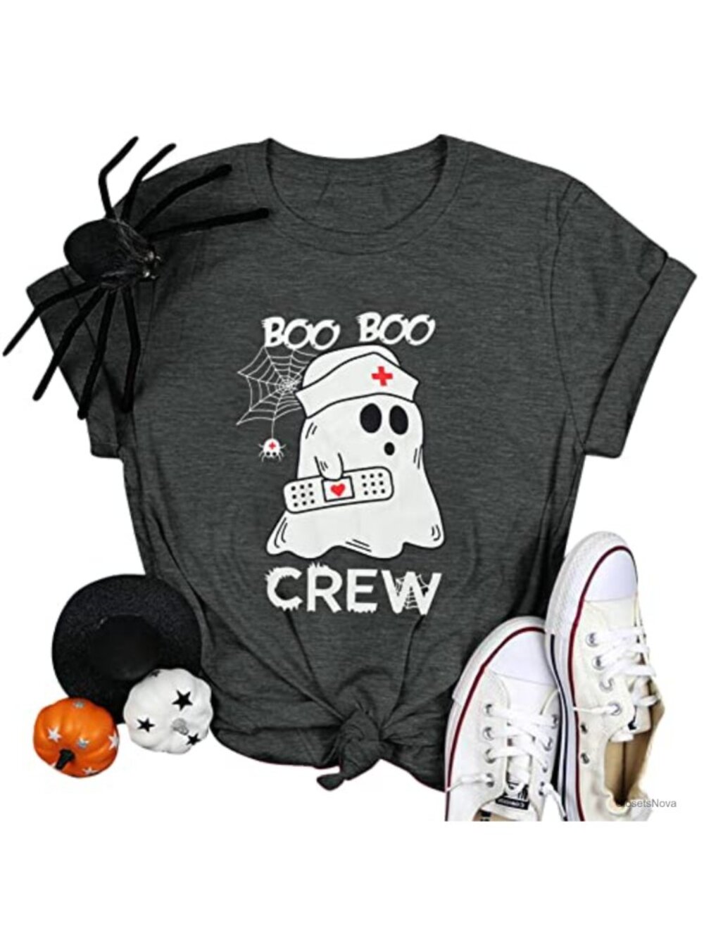 Halloween Nurse Shirt Women Boo Boo Crew Graphic Tee Short Sleeve Top
